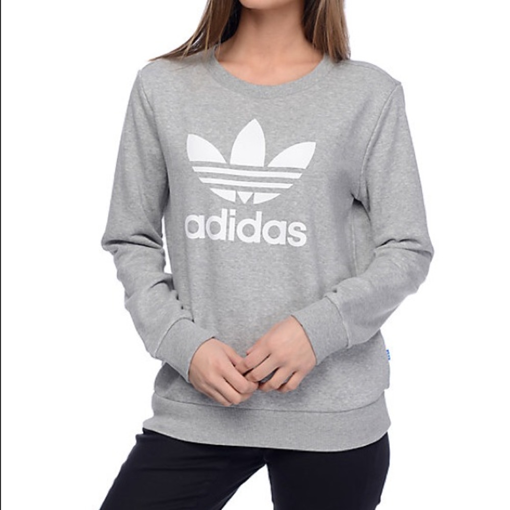 Adidas originals grey trefoil sweatshirt